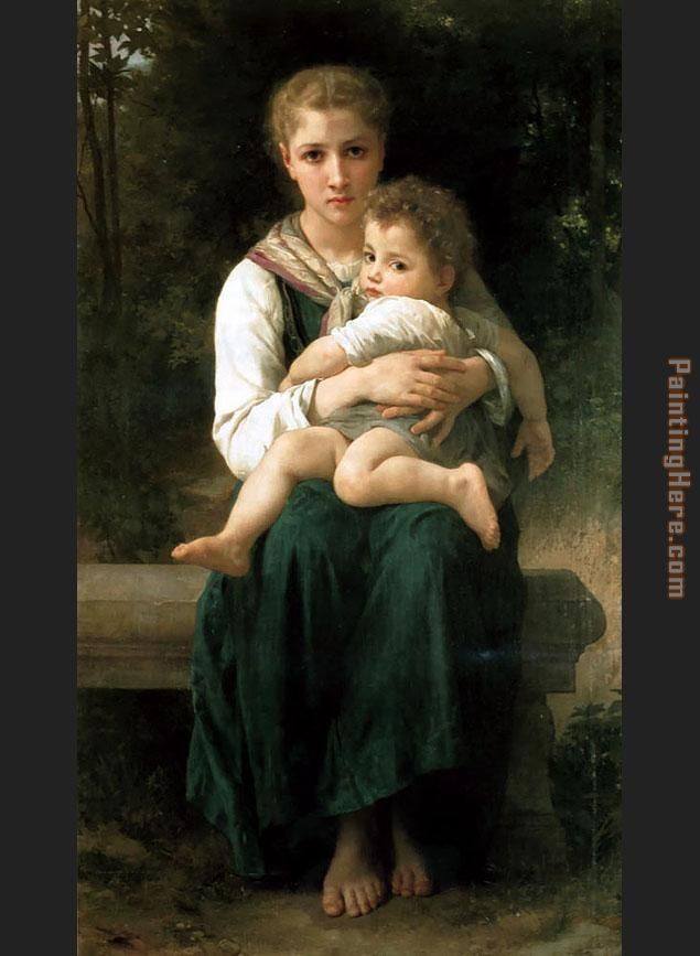 The Two Sisters painting - William Bouguereau The Two Sisters art painting